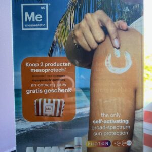 Promotie bij aankoop van 2 Mesoestetic zonneproducten bij Huidinstituut Angenies te Oelegem